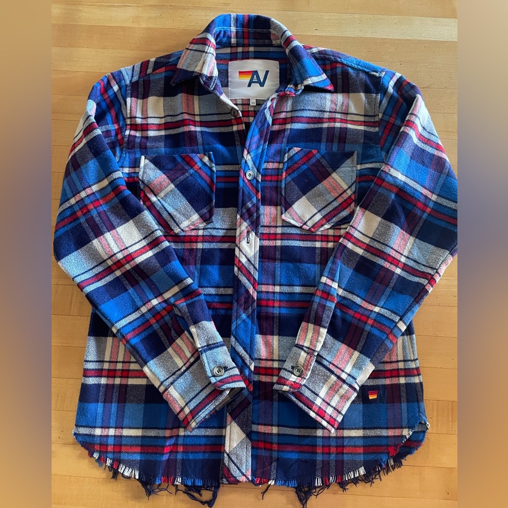 Aviator Nation flannel Lightweight Unisex Western Shirt - Patriot Plaid - xs